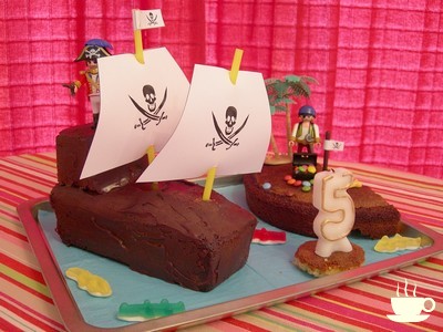 gateau pirate pour anniversaire - Photo de recette Gâteau bateau d'anniversaire de pirate 