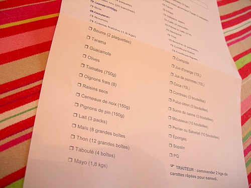 liste des courses