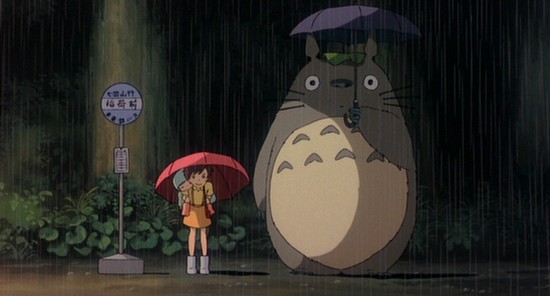 Totoro sous son parapluie