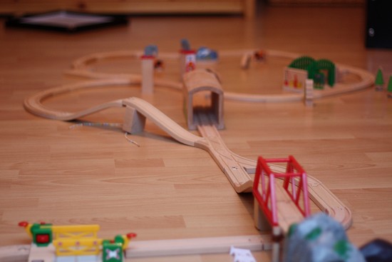 circuit de train en bois