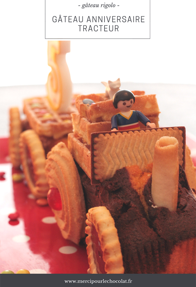 Gâteau rigolo anniversaire tracteur - via mercipourlechocolat.fr