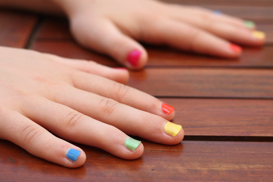 rainbow kids manicure