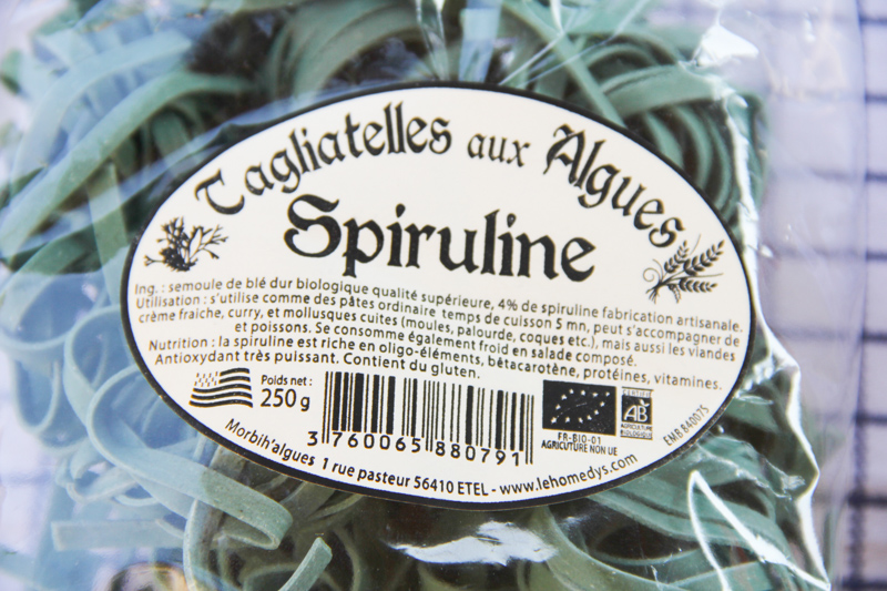 Tagliatelles à la spiruline et aux crevettes (pour la recette, cliquez sur l'image)