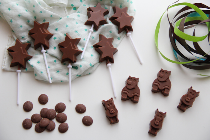 Sucettes au chocolat à fondre pour Noël