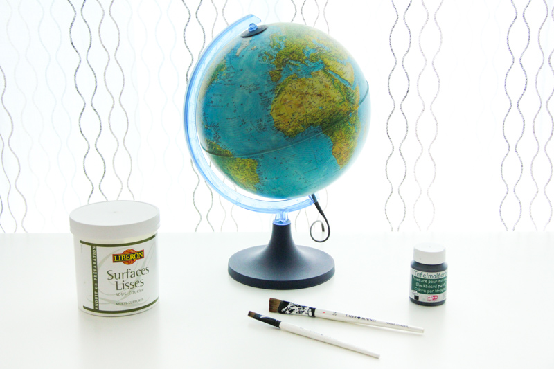 DIY - globe terrestre façon tableau noir / chalkboard globe