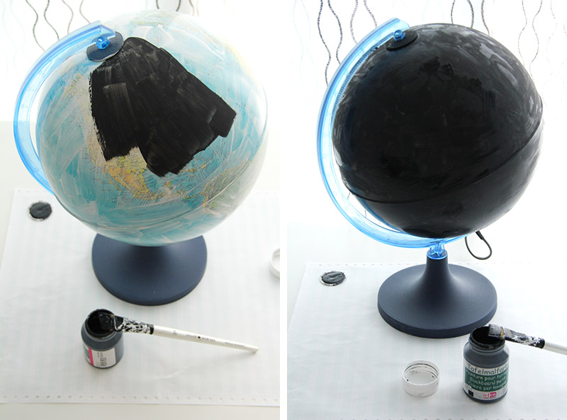 DIY - globe terrestre façon tableau noir / chalkboard globe