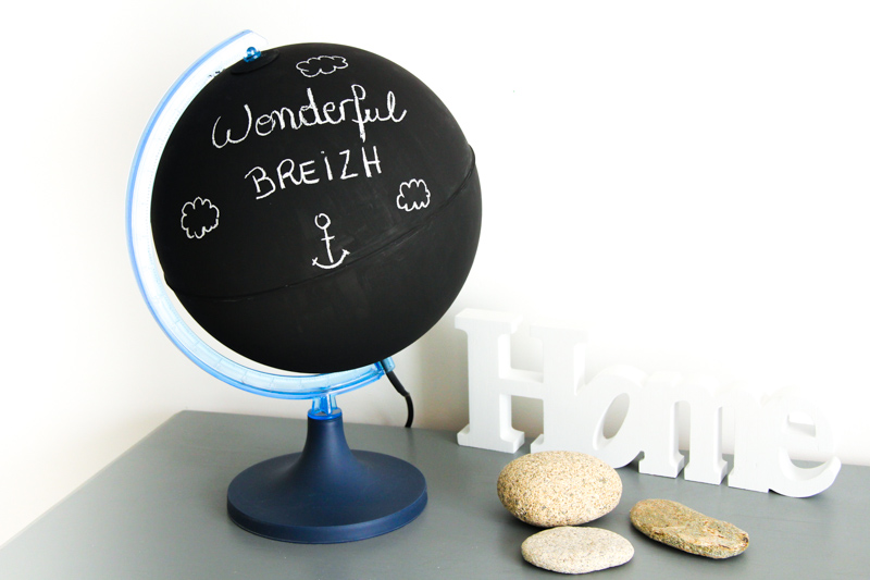 DIY - globe terrestre façon tableau noir / chalkboard globe