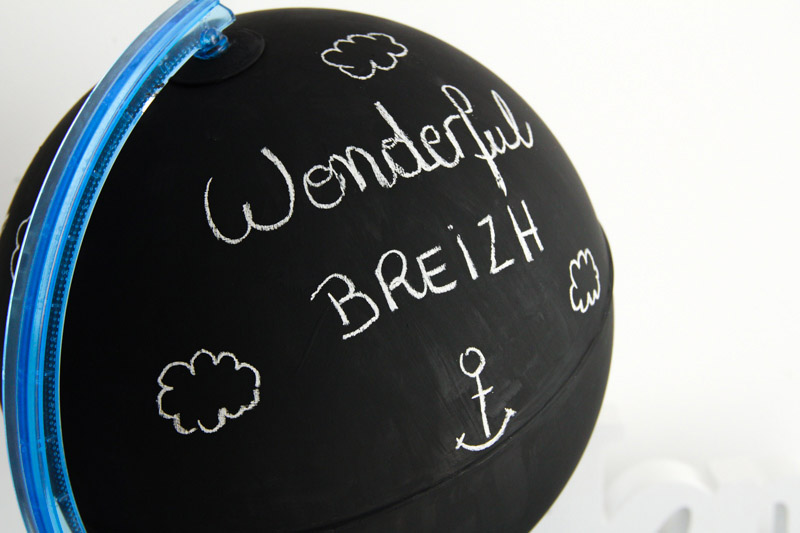 DIY - globe terrestre façon tableau noir / chalkboard globe