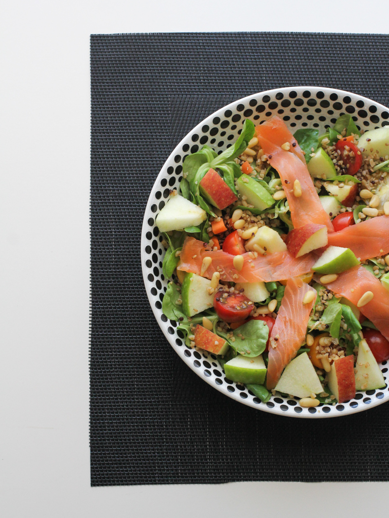 recette salade deux pommes saumon fumé #healthy