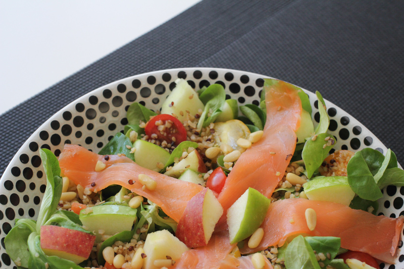 recette salade deux pommes saumon fumé #healthy