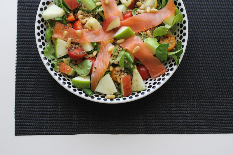 recette salade deux pommes saumon fumé #healthy