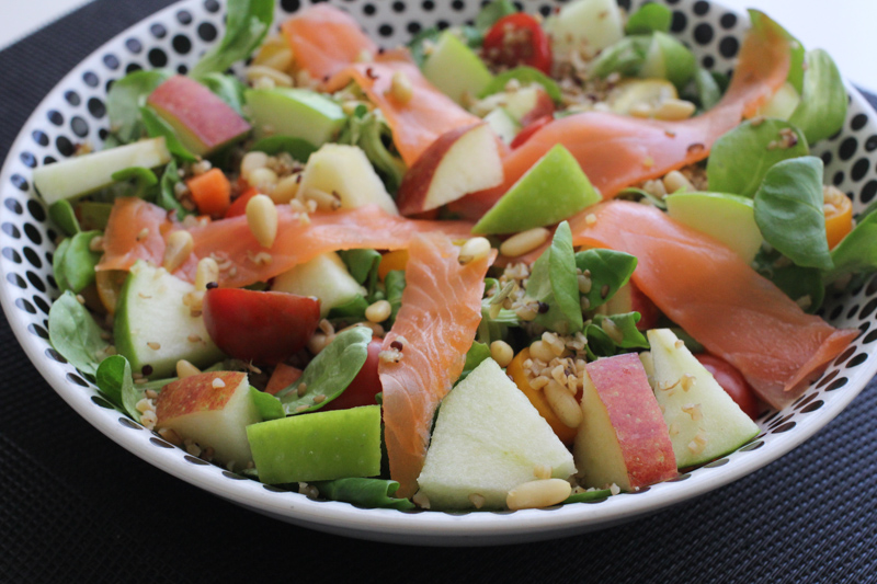 recette salade deux pommes saumon fumé #healthy