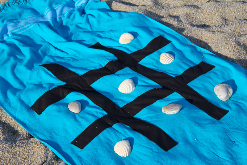 DIY serviette plage jeu morpion