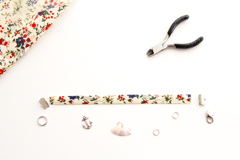 DIY bracelet d'été liberty & coquillage