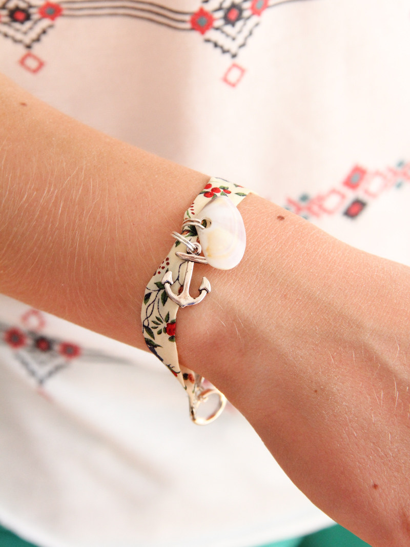 DIY bracelet d'été liberty & coquillage