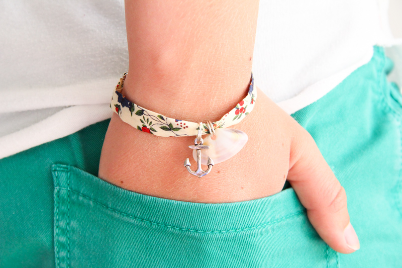 DIY bracelet d'été liberty & coquillage