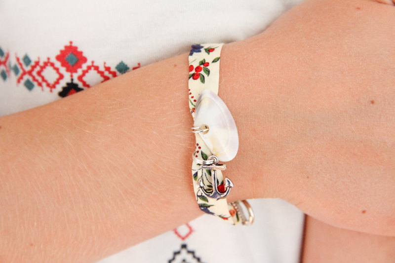 DIY bracelet d'été liberty & coquillage