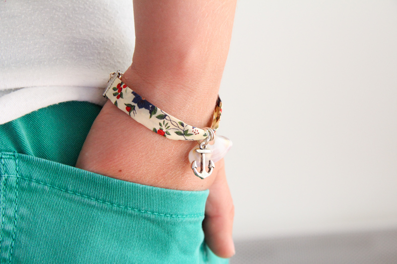 DIY bracelet d'été liberty & coquillage