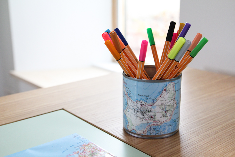 DIY pot à crayons carte de Bretagne