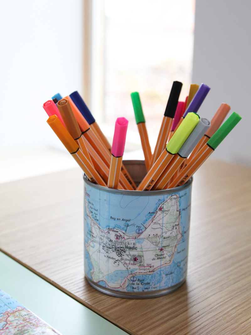 DIY pot à crayons carte de Bretagne