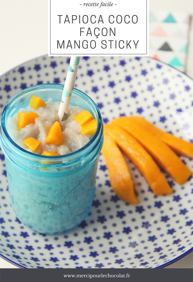 recette tapioca lait de coco mangue, façon mango sticky (via mercipourlechocolat.fr)