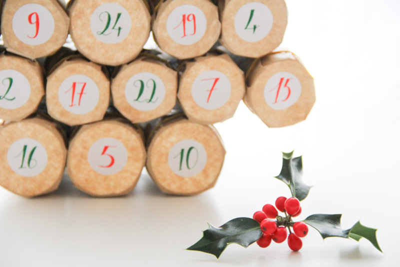 DIY calendrier de l'avent kraft & récup (via mercipourlechocolat.fr)