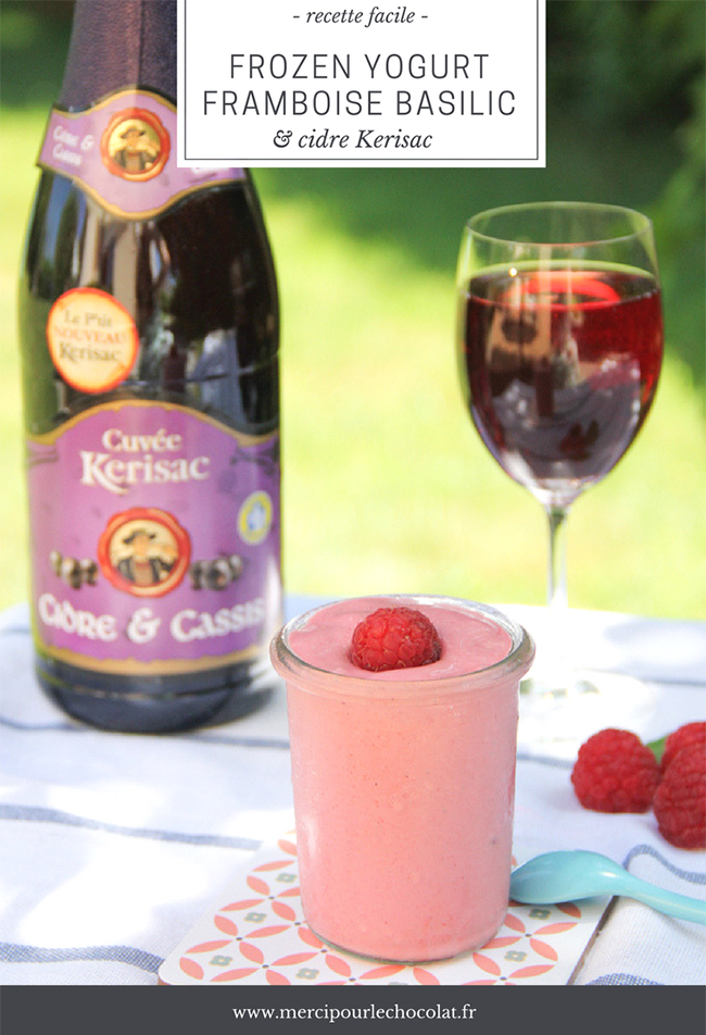 Recette facile FROZEN YOGURT FRAMBOISE BASILIC (via mercipourlechocolat.fr)