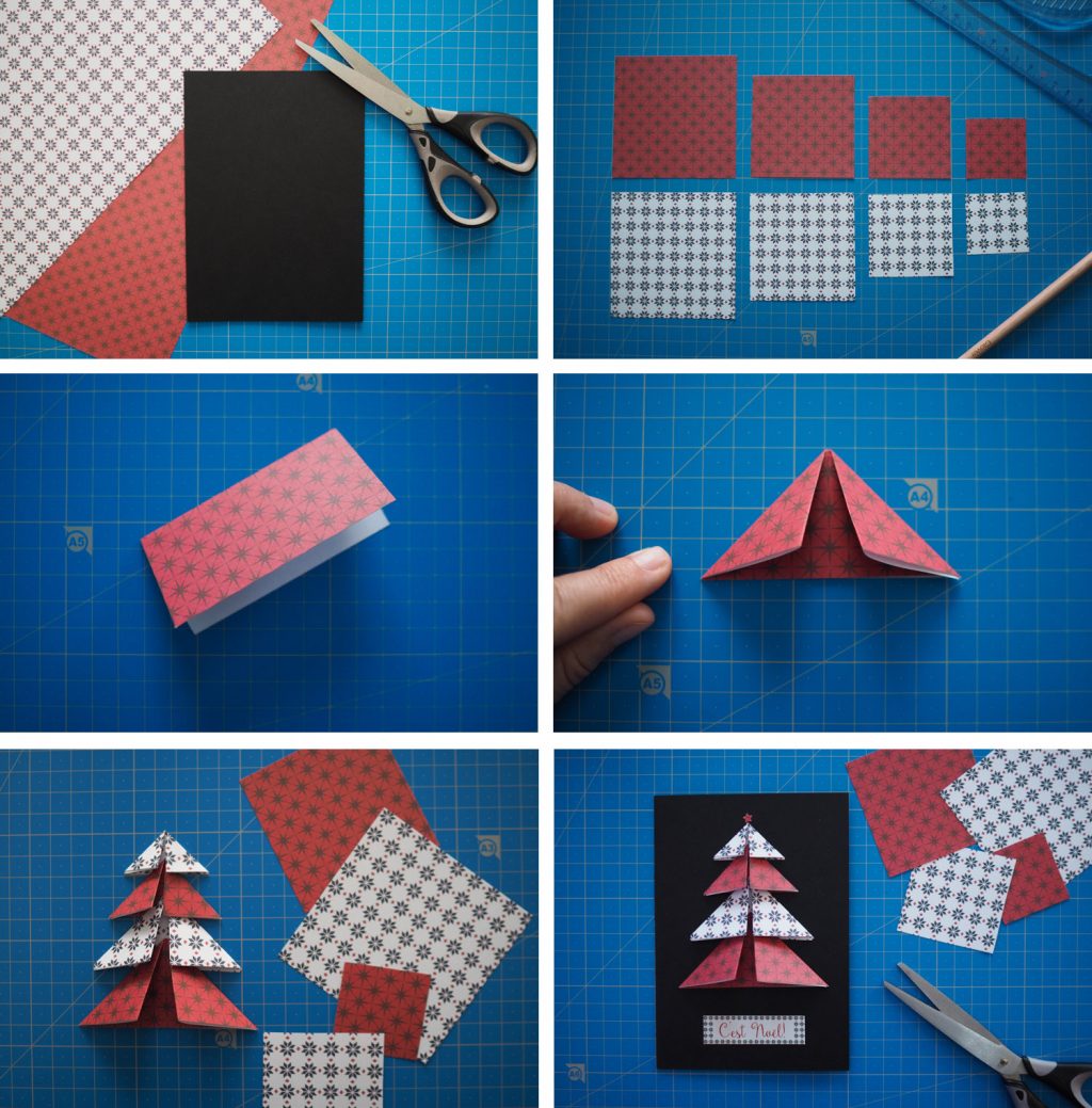 DIY - carte voeux noel sapin 3D fait maison (via mercipourlechocolat.fr)