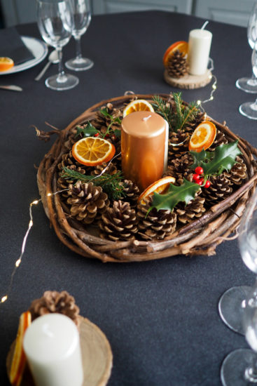 DIY - déco de table nature pour Noël (via mercipourlechocolat.fr)