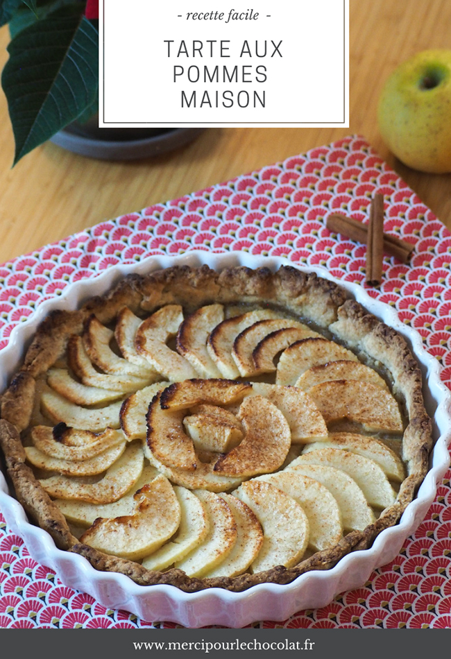 Tarte aux pommes maison - recette toute simple (via mercipourlechocolat.fr)