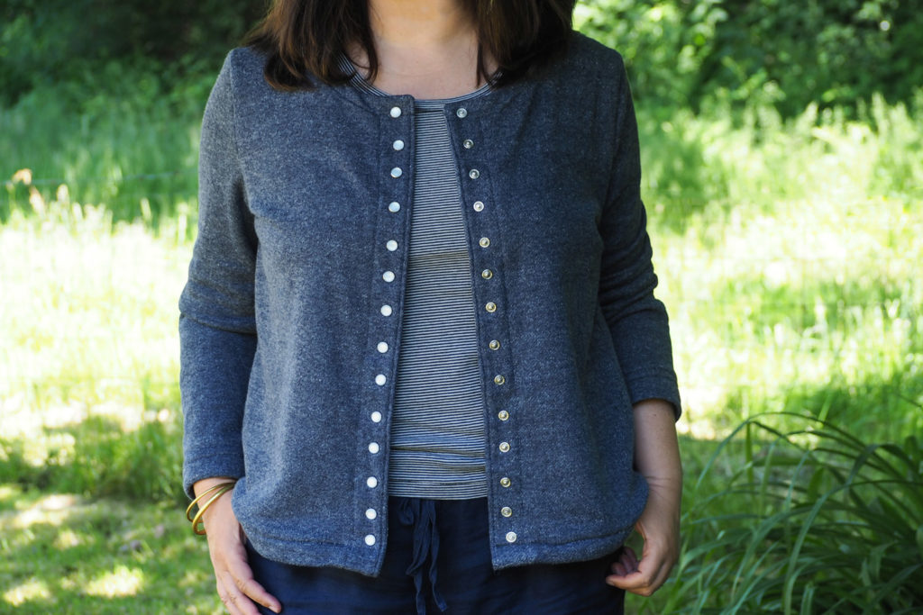 gilet bouton nacre