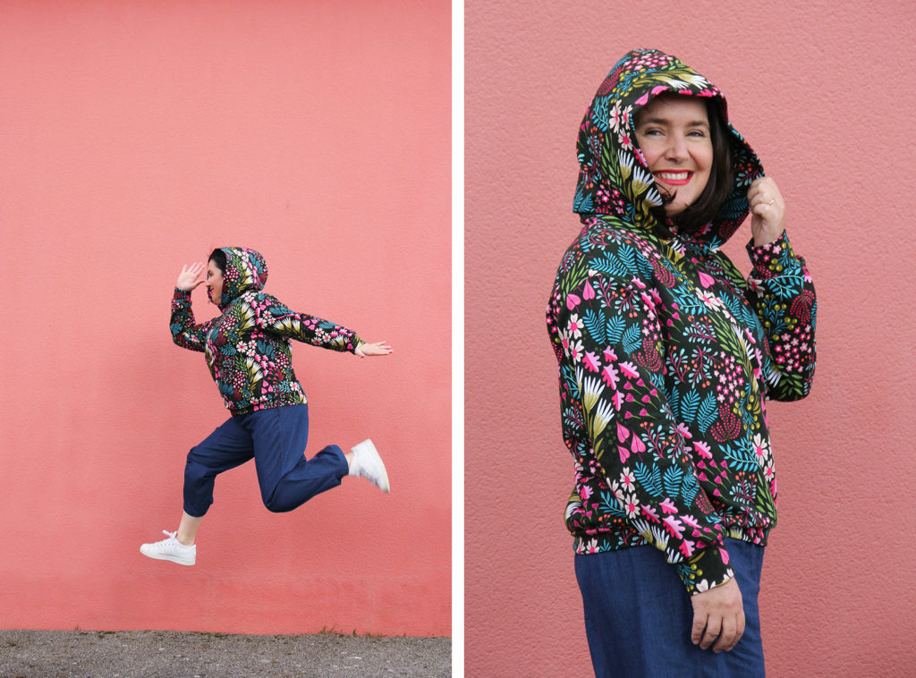 couture - sweat capuche FRIKKA Fibremood - tissu flower power (via mercipourlechocolat.fr)