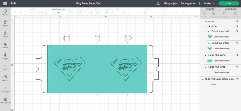 DIY - CRICUT MUG PRESS - tasse Super Dad pour la fête des pères