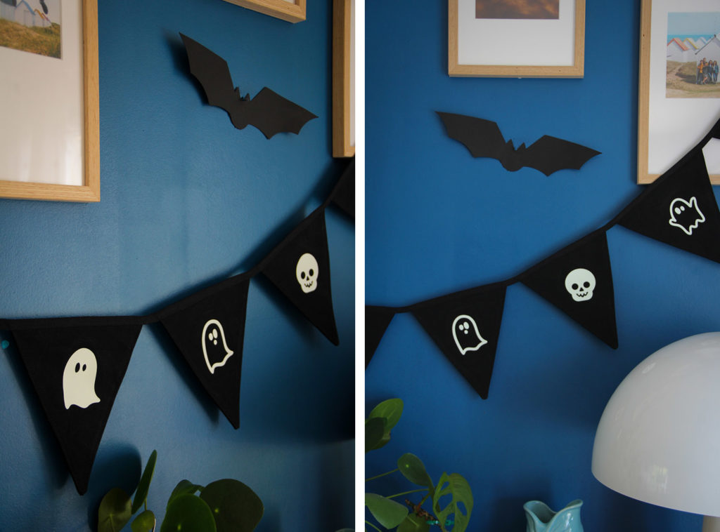 DIY - guirlande tissu HALLOWEEN phosphorescente - flex Cricut