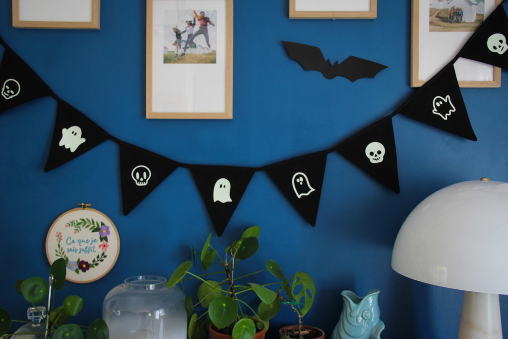 DIY - guirlande tissu HALLOWEEN phosphorescente - flex Cricut