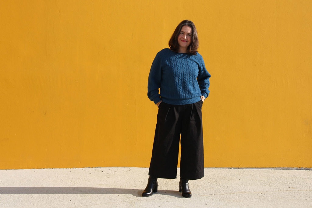 Couture - pantalon Freja Fibremood cousu main, en jeans denim noir