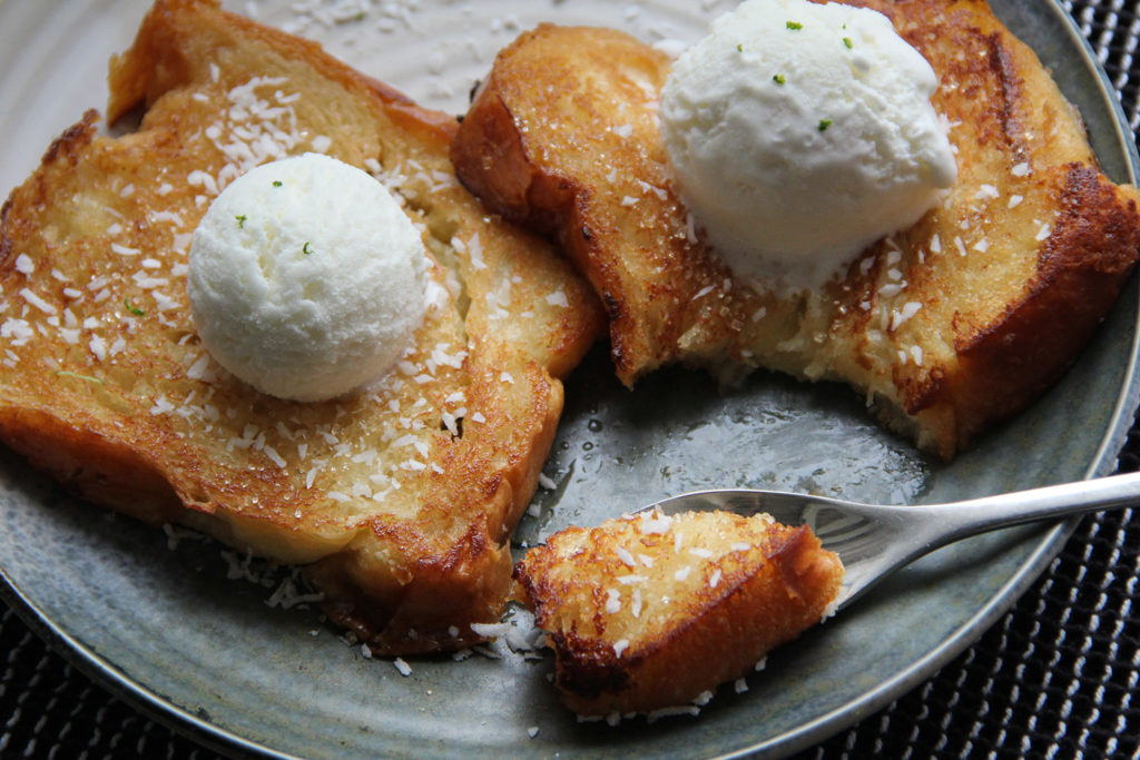 RECETTE - livre CHAUD - brioche perdue au lait de coco, Alessandra Montagne