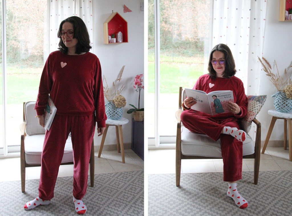 Couture - pyjama noël velours Petit Bateau - cousu main