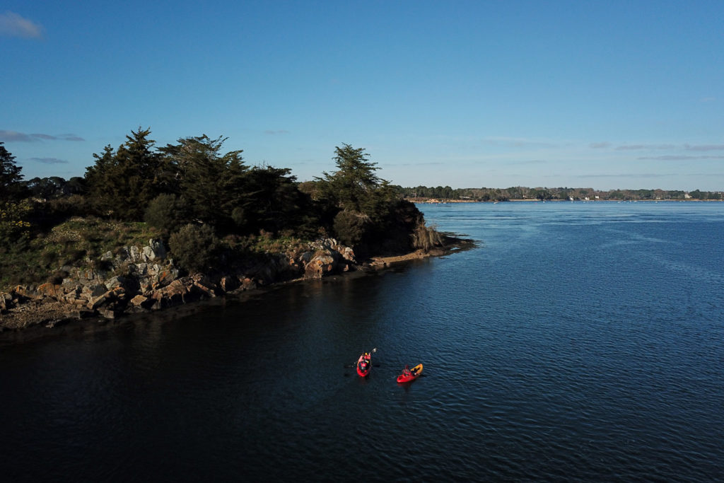 kayak golfe du morbihan hiver