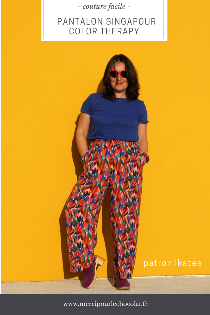 Couture - Color Therapy - pantalon Singapour Ikatee en viscose Wonderland Lise Tailor