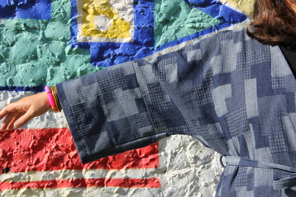 COUTURE - kimono Hiro Chouette Kit - denim patchwork sashiko - cousu main