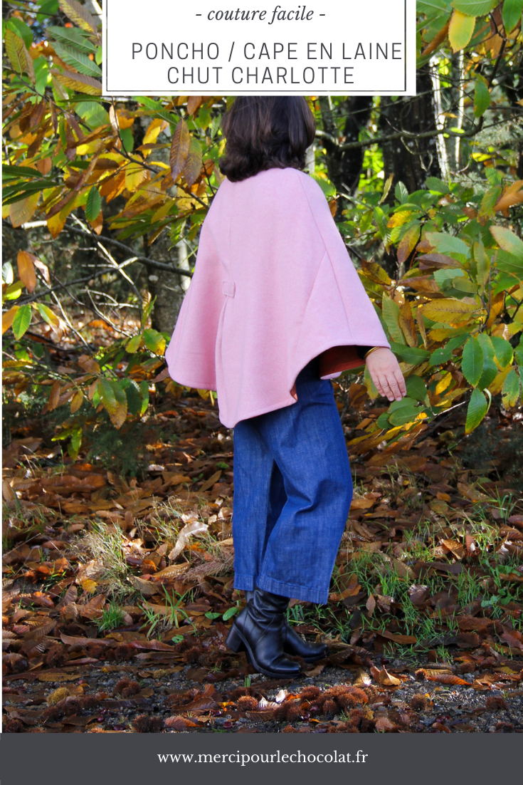 COUTURE - cape poncho CHUT CHARLOTTE en laine - cousu main