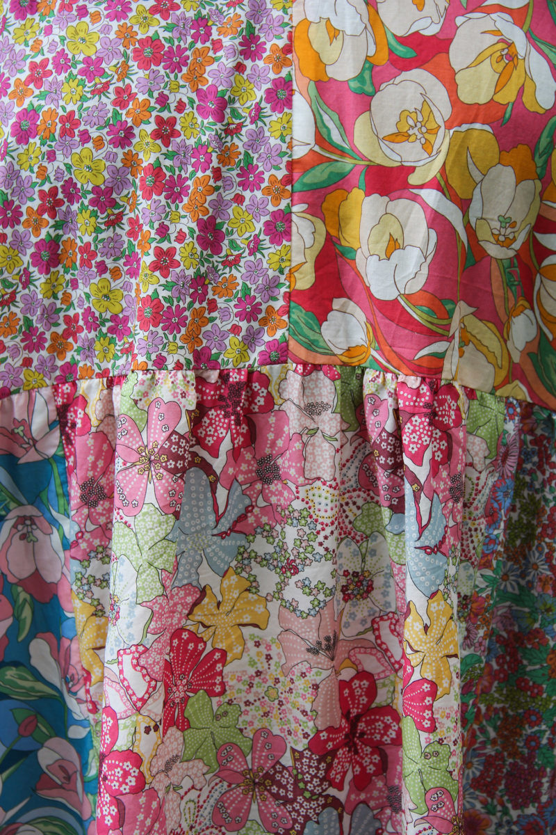 Couture - robe bohème patchwork Liberty - patron Nadette LesFemmesdelaFamille - coupons tissus Stragier - cousu main