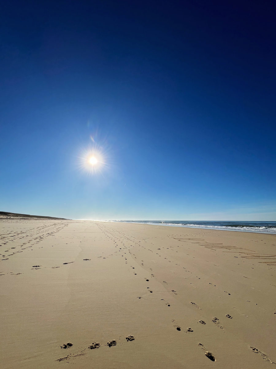 soleil, mon mot totem pour 2025 - plage de pichelèbe dans les Landes - jour de l'an