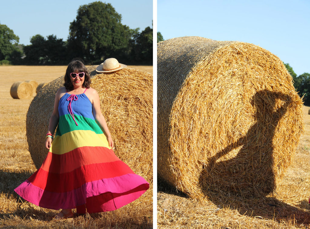 RAINBOW DRESS - ROBE ARC-EN-CIEL COUSUE MAIN - TARON 1-2-3 SOLEIL LA PETITE FRAMBISE