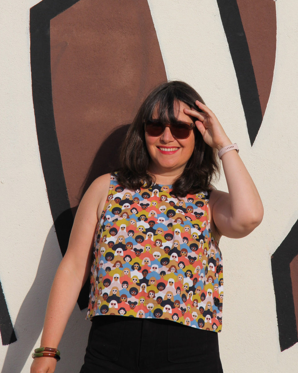 COUTURE - LE TOP ATELIER BRUNETTE - TISSU PPMC PAPAPIQUEETMAMANCOUD - cousu main